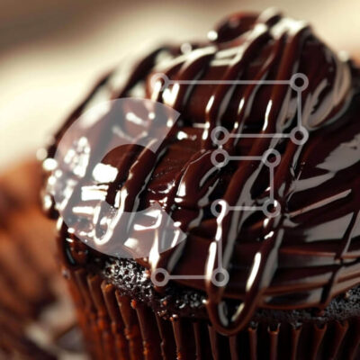 Intra Συλλεκτικό Ξύλινο Παζλ Plywood  4mm - Cupcake σοκολάτας με παγωτό και ψεκασμό Σε Ξύλινο Κουτί - Διαστάσεις: 10x10 cm – 25 κομμάτια - Image 1