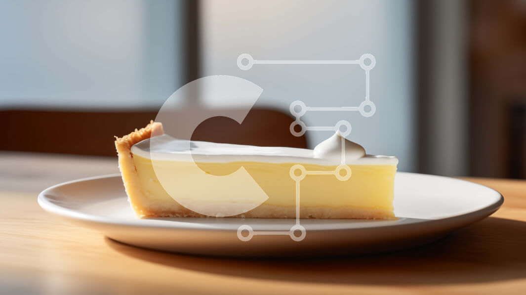 Intra Συλλεκτικό Ξύλινο Παζλ Plywood  4mm - Φέτα λεμονόπιτας σε λευκό πιάτο Σε Ξύλινο Κουτί - Διαστάσεις: 10x10 cm – 25 κομμάτια