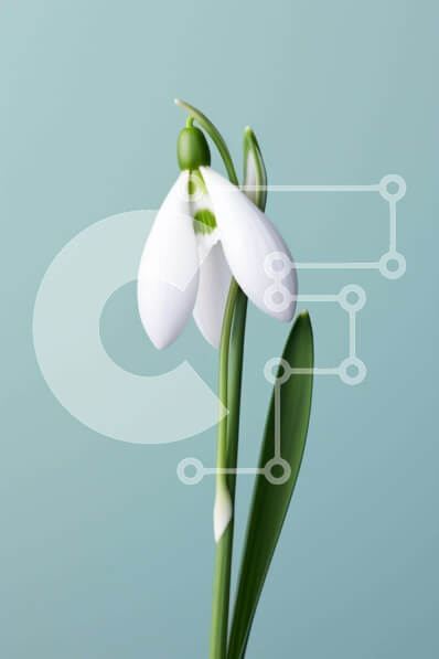 Intra Συλλεκτικό Ξύλινο Παζλ Plywood  4mm - Μονό Snowdrop Flower in Bloom Σε Ξύλινο Κουτί - Διαστάσεις: 10x10 cm – 25 κομμάτια