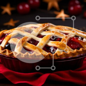 Intra Συλλεκτικό Ξύλινο Παζλ Plywood  4mm - Cranberry Pie σε γιορτινό τραπεζομάντιλο Σε Ξύλινο Κουτί - Διαστάσεις: 10x10 cm – 25 κομμάτια
