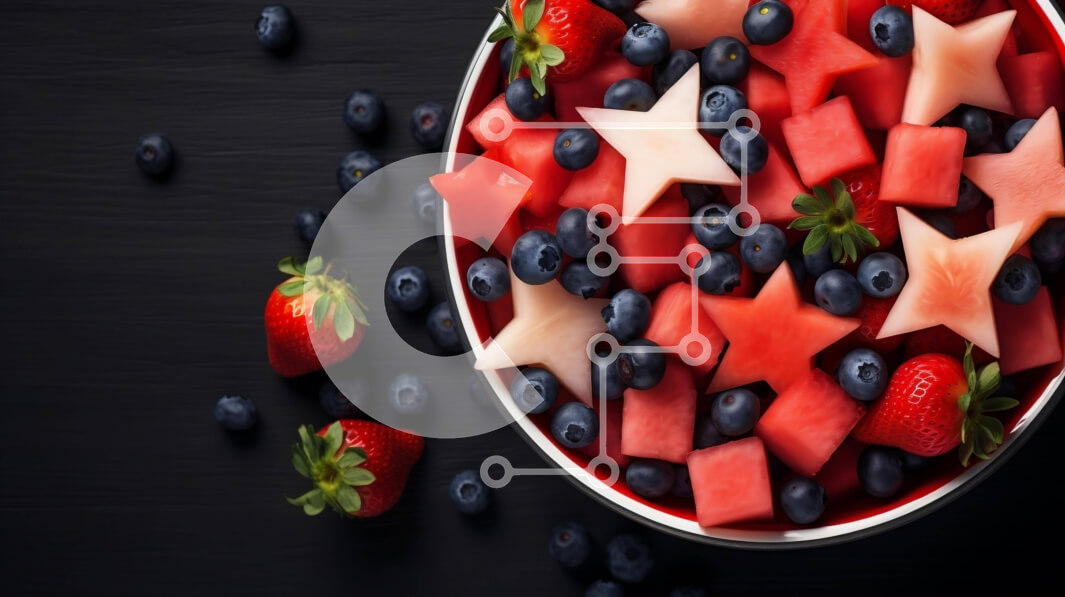 Intra Συλλεκτικό Ξύλινο Παζλ Plywood  4mm - Πολύχρωμο Fruit Bowl με καρπούζι, φράουλες, βατόμουρα και σμέουρα Σε Ξύλινο Κουτί - Διαστάσεις: 10x10 cm – 25 κομμάτια