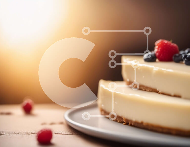 Intra Συλλεκτικό Ξύλινο Παζλ Plywood  4mm - Φέτα cheesecake με φρέσκα μούρα σε ένα ξύλινο πιάτο Σε Ξύλινο Κουτί - Διαστάσεις: 10x10 cm – 25 κομμάτια