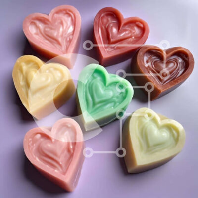 Intra Συλλεκτικό Ξύλινο Παζλ Plywood  4mm - Πολύχρωμα σαπούνια σε σχήμα καρδιάς σε διάφορα μεγέθη και σχήματα Σε Ξύλινο Κουτί - Διαστάσεις: 10x10 cm – 25 κομμάτια - Image 1