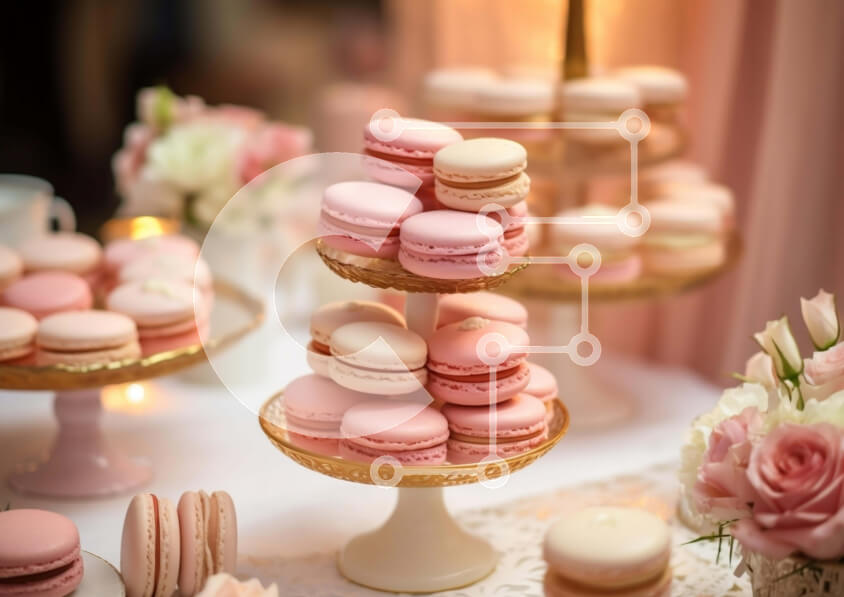 Intra Συλλεκτικό Ξύλινο Παζλ Plywood  4mm - Ροζ αμυγδαλωτά σε επίχρυσες βάσεις με λουλούδια και κερί Σε Ξύλινο Κουτί - Διαστάσεις: 10x10 cm – 25 κομμάτια