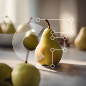 Intra Συλλεκτικό Ξύλινο Παζλ Plywood  4mm - Μπολ με ώριμα αχλάδια σε ένα ξύλινο τραπέζι Σε Ξύλινο Κουτί - Διαστάσεις: 10x10 cm – 25 κομμάτια