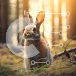 Intra Συλλεκτικό Ξύλινο Παζλ Plywood  4mm - Αξιολάτρευτη εικόνα ενός μικρού καφέ λαγού σε ένα ξέφωτο δάσους Σε Ξύλινο Κουτί - Διαστάσεις: 10x10 cm – 25 κομμάτια