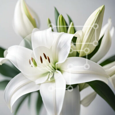 Intra Συλλεκτικό Ξύλινο Παζλ Plywood  4mm - Κομψή εικόνα Λευκών Κρίνων σε Βάζο Σε Ξύλινο Κουτί - Διαστάσεις: 10x10 cm – 25 κομμάτια - Image 1