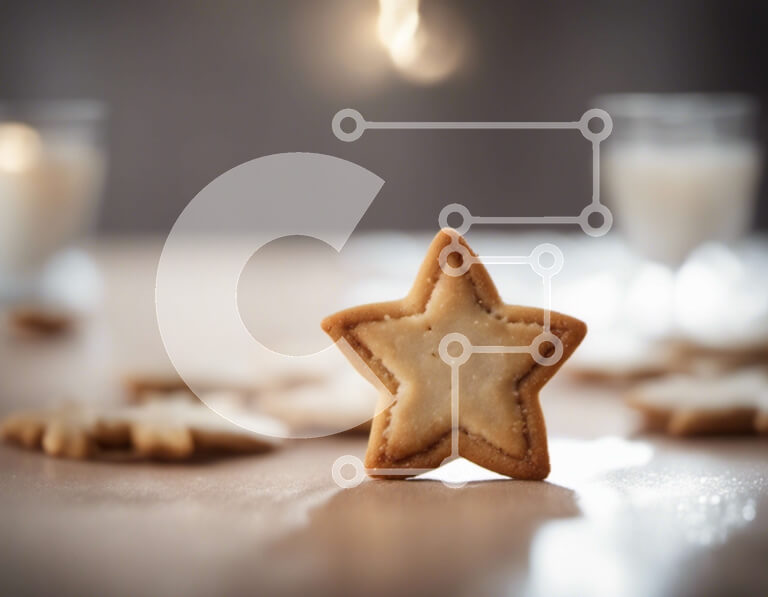 Intra Συλλεκτικό Ξύλινο Παζλ Plywood  4mm - Μπισκότο σε σχήμα αστεριού με γάλα σε γιορτινό τραπέζι Σε Ξύλινο Κουτί - Διαστάσεις: 10x10 cm – 25 κομμάτια