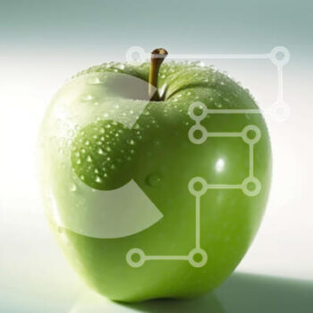 Intra Συλλεκτικό Ξύλινο Παζλ Plywood  4mm - Φρέσκο ​​και ζουμερό πράσινο μήλο με σταγονίδια νερού Σε Ξύλινο Κουτί - Διαστάσεις: 10x10 cm – 25 κομμάτια - Image 1