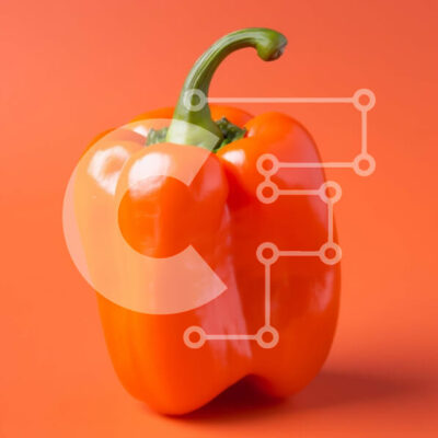 Intra Συλλεκτικό Ξύλινο Παζλ Plywood  4mm - Κόκκινη πιπεριά σε πορτοκαλί φόντο Σε Ξύλινο Κουτί - Διαστάσεις: 10x10 cm – 25 κομμάτια - Image 1