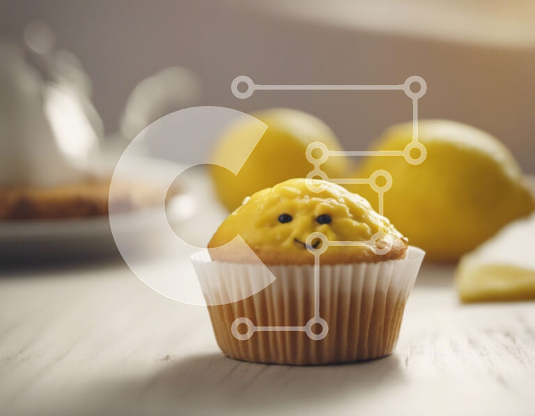 Intra Συλλεκτικό Ξύλινο Παζλ Plywood  4mm - Κίτρινο Cupcake με χαμογελαστό πρόσωπο και λεμόνια Σε Ξύλινο Κουτί - Διαστάσεις: 10x10 cm – 25 κομμάτια