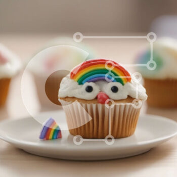 Intra Συλλεκτικό Ξύλινο Παζλ Plywood  4mm - Cupcakes με πρόσωπα κουκουβάγιας σε λευκό πιάτο Σε Ξύλινο Κουτί - Διαστάσεις: 10x10 cm – 25 κομμάτια - Image 1