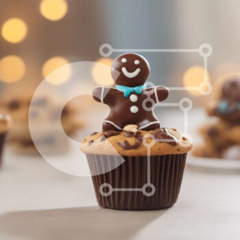 Intra Συλλεκτικό Ξύλινο Παζλ Plywood  4mm - Cupcakes με Gingerbread Man ειδώλιο και μπισκότα Σε Ξύλινο Κουτί - Διαστάσεις: 10x10 cm – 25 κομμάτια - Image 1