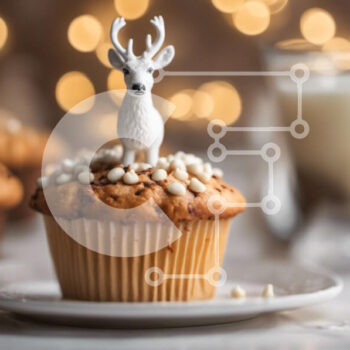 Intra Συλλεκτικό Ξύλινο Παζλ Plywood  4mm - Holiday Deer Cupcake με γάλα Σε Ξύλινο Κουτί - Διαστάσεις: 10x10 cm – 25 κομμάτια - Image 1