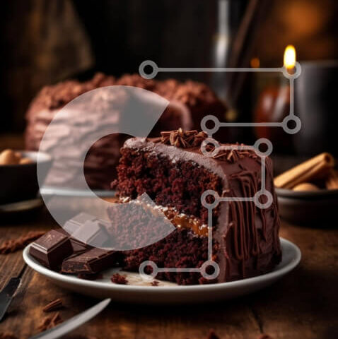 Intra Συλλεκτικό Ξύλινο Παζλ Plywood  4mm - Αφεθείτε σε ένα πλούσιο κέικ σοκολάτας με παρακμιακό πάγο σοκολάτας Σε Ξύλινο Κουτί - Διαστάσεις: 10x10 cm – 25 κομμάτια - Image 1