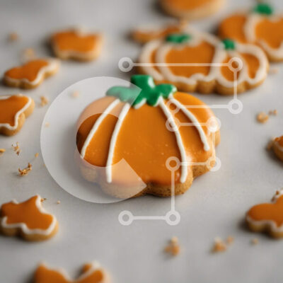 Intra Συλλεκτικό Ξύλινο Παζλ Plywood  4mm - Λαχταριστό μπισκότο σε σχήμα κολοκύθας με πασπάλισμα Σε Ξύλινο Κουτί - Διαστάσεις: 10x10 cm – 25 κομμάτια - Image 1