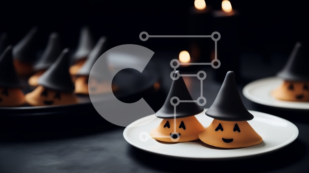 Intra Συλλεκτικό Ξύλινο Παζλ Plywood  4mm - Μπισκότα σε σχήμα μάγισσας σε ένα πιάτο με κεριά και κολοκύθες Σε Ξύλινο Κουτί - Διαστάσεις: 10x10 cm – 25 κομμάτια