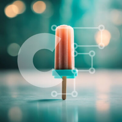 Intra Συλλεκτικό Ξύλινο Παζλ Plywood 4mm - Μονό Popsicle σε πορτοκαλί ραβδί με φώτα Bokeh Σε Ξύλινο Κουτί - Διαστάσεις: 10x10 cm – 25 κομμάτια - Image 1