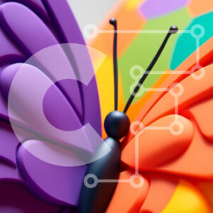 Intra Συλλεκτικό Ξύλινο Παζλ Plywood  4mm - Πολύχρωμο γλυπτό πεταλούδων σε πορτοκαλί μπάλα Σε Ξύλινο Κουτί - Διαστάσεις: 10x10 cm – 25 κομμάτια