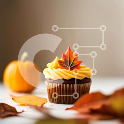 Intra Συλλεκτικό Ξύλινο Παζλ Plywood  4mm - Λαχταριστό cupcake με φθινοπωρινή αίσθηση Σε Ξύλινο Κουτί - Διαστάσεις: 10x10 cm – 25 κομμάτια - Image 1