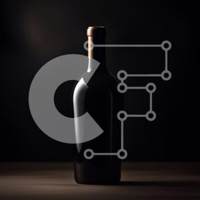 Intra Συλλεκτικό Ξύλινο Παζλ Plywood  4mm - Κομψό μπουκάλι μαύρου κρασιού σε ρουστίκ ξύλινη επιφάνεια Σε Ξύλινο Κουτί - Διαστάσεις: 10x10 cm – 25 κομμάτια - Image 1