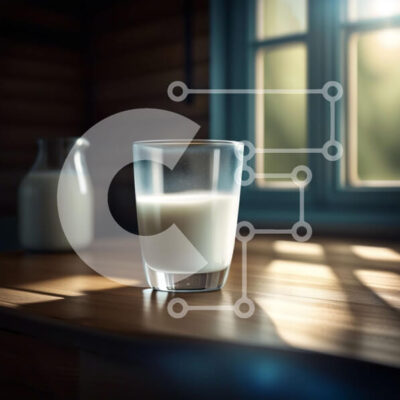 Intra Συλλεκτικό Ξύλινο Παζλ Plywood 4mm - Δροσιστικό ποτήρι γάλα σε ένα ηλιόλουστο ξύλινο τραπέζι Σε Ξύλινο Κουτί - Διαστάσεις: 10x10 cm – 25 κομμάτια - Image 1