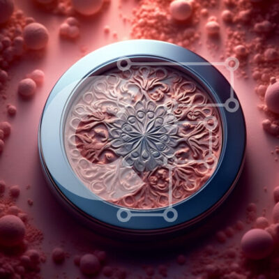 Intra Συλλεκτικό Ξύλινο Παζλ Plywood  4mm - Όμορφη κοντινή εικόνα του προσώπου μιας γυναίκας με ροζ ρουζ και glitter σκιά ματιών Σε Ξύλινο Κουτί - Διαστάσεις: 10x10 cm – 25 κομμάτια - Image 1