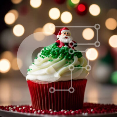 Intra Συλλεκτικό Ξύλινο Παζλ Plywood 4mm - Νόστιμο Cupcake Άγιου Βασίλη σε ένα εορταστικό τραπέζι Σε Ξύλινο Κουτί - Διαστάσεις: 10x10 cm – 25 κομμάτια - Image 1