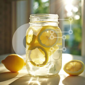 Intra Συλλεκτικό Ξύλινο Παζλ Plywood  4mm - Δροσιστικό νερό με λεμόνι σε βάζο Mason με το φως του ήλιου να λάμπει Σε Ξύλινο Κουτί - Διαστάσεις: 10x10 cm – 25 κομμάτια