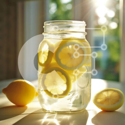 Intra Συλλεκτικό Ξύλινο Παζλ Plywood 4mm - Δροσιστικό νερό με λεμόνι σε βάζο Mason με το φως του ήλιου να λάμπει Σε Ξύλινο Κουτί - Διαστάσεις: 10x10 cm – 25 κομμάτια - Image 1