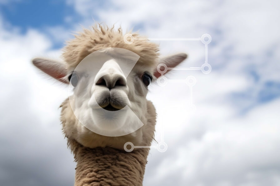 Intra Συλλεκτικό Ξύλινο Παζλ Plywood  4mm - Κοντινό πλάνο ενός αλπακά με μια περίεργη έκφραση Σε Ξύλινο Κουτί - Διαστάσεις: 10x10 cm – 25 κομμάτια