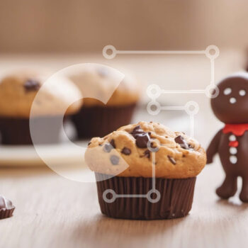 Intra Συλλεκτικό Ξύλινο Παζλ Plywood  4mm - Gingerbread Man με Cupcakes και καραμέλες σοκολάτας Σε Ξύλινο Κουτί - Διαστάσεις: 10x10 cm – 25 κομμάτια - Image 1