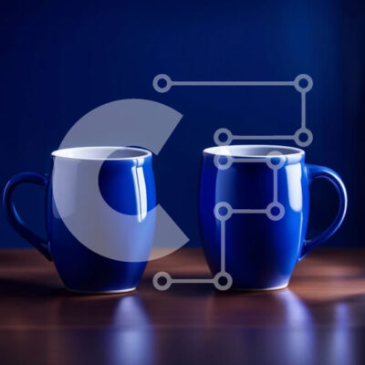 Intra Συλλεκτικό Ξύλινο Παζλ Plywood  4mm - Κομψές μπλε κούπες σε ξύλινο τραπέζι - ιδανικές για τον πρωινό σας καφέ Σε Ξύλινο Κουτί - Διαστάσεις: 10x10 cm – 25 κομμάτια - Image 1