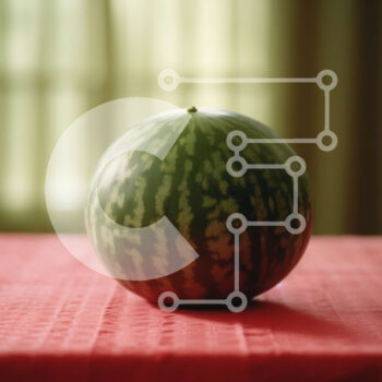 Intra Συλλεκτικό Ξύλινο Παζλ Plywood  4mm - Φρέσκο ​​καρπούζι σε ένα κόκκινο τραπεζομάντιλο Σε Ξύλινο Κουτί - Διαστάσεις: 10x10 cm – 25 κομμάτια - Image 1