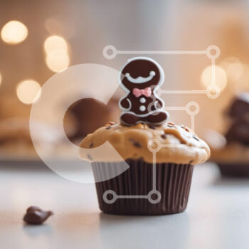 Intra Συλλεκτικό Ξύλινο Παζλ Plywood  4mm - Gingerbread Man Cupcake Σε Ξύλινο Κουτί - Διαστάσεις: 10x10 cm – 25 κομμάτια - Image 1