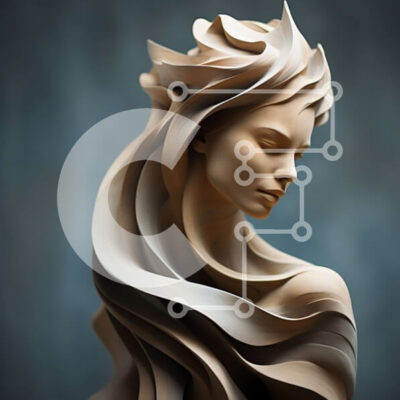 Intra Συλλεκτικό Ξύλινο Παζλ Plywood  4mm - Γαλήνια Γυναίκα με Αιθέρια Μαλλιά Σε Ξύλινο Κουτί - Διαστάσεις: 10x10 cm – 25 κομμάτια - Image 1