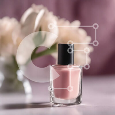 Intra Συλλεκτικό Ξύλινο Παζλ Plywood  4mm - Μπουκάλι βερνίκι νυχιών με ροζ υγρό και λουλούδια Σε Ξύλινο Κουτί - Διαστάσεις: 10x10 cm – 25 κομμάτια - Image 1