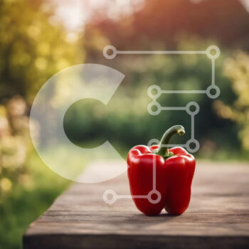 Intra Συλλεκτικό Ξύλινο Παζλ Plywood  4mm - Φρέσκο ​​και ώριμο κόκκινο πιπέρι σε ένα ξύλινο τραπέζι σε έναν κήπο Σε Ξύλινο Κουτί - Διαστάσεις: 10x10 cm – 25 κομμάτια - Image 1