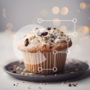 Intra Συλλεκτικό Ξύλινο Παζλ Plywood  4mm - Μάφιν σοκολάτας στο πιάτο με ψίχουλα Σε Ξύλινο Κουτί - Διαστάσεις: 10x10 cm – 25 κομμάτια