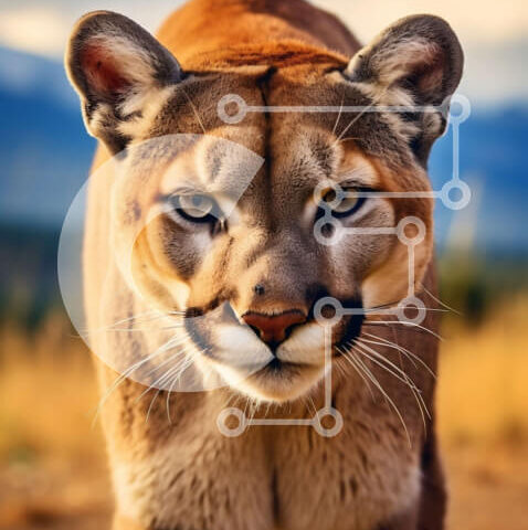 Intra Συλλεκτικό Ξύλινο Παζλ Plywood 4mm - Εκπληκτική εικόνα ενός ορεινού λιονταριού στο φυσικό του περιβάλλον Σε Ξύλινο Κουτί - Διαστάσεις: 10x10 cm – 25 κομμάτια - Image 1