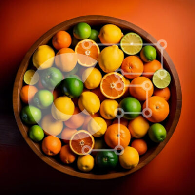 Intra Συλλεκτικό Ξύλινο Παζλ Plywood  4mm - Πολύχρωμο μπολ με εσπεριδοειδή - πορτοκάλια, λάιμ, λεμόνια Σε Ξύλινο Κουτί - Διαστάσεις: 10x10 cm – 25 κομμάτια - Image 1