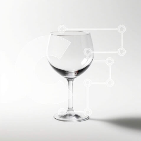 Intra Συλλεκτικό Ξύλινο Παζλ Plywood  4mm - Όμορφη εικόνα ενός διαφανούς ποτηριού κρασιού με στέλεχος και βάση Σε Ξύλινο Κουτί - Διαστάσεις: 10x10 cm – 25 κομμάτια - Image 1