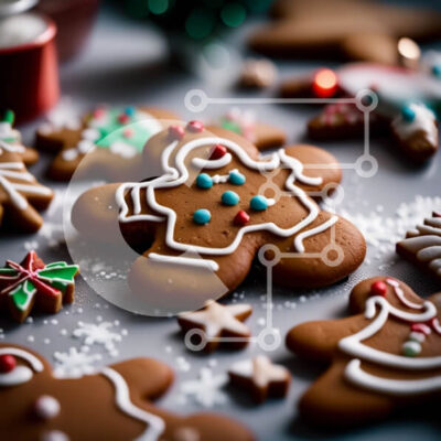 Intra Συλλεκτικό Ξύλινο Παζλ Plywood  4mm - Υπέροχα διακοσμημένα μπισκότα μελόψωμο με γλάσο και ζαχαρωτά Σε Ξύλινο Κουτί - Διαστάσεις: 10x10 cm – 25 κομμάτια - Image 1