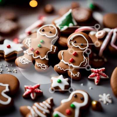 Intra Συλλεκτικό Ξύλινο Παζλ Plywood  4mm - Λαχταριστά και γιορτινά μπισκότα μελόψωμο με γλάσο και ζαχαρωτά Σε Ξύλινο Κουτί - Διαστάσεις: 10x10 cm – 25 κομμάτια - Image 1