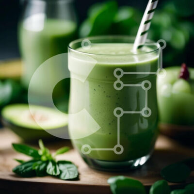 Intra Συλλεκτικό Ξύλινο Παζλ Plywood 4mm - Δροσιστικό πράσινο Smoothie με αβοκάντο, σπανάκι και μέντα Σε Ξύλινο Κουτί - Διαστάσεις: 10x10 cm – 25 κομμάτια - Image 1