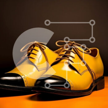 Intra Συλλεκτικό Ξύλινο Παζλ Plywood  4mm - Όμορφα κίτρινα δερμάτινα παπούτσια με μαύρα κορδόνια Σε Ξύλινο Κουτί - Διαστάσεις: 10x10 cm – 25 κομμάτια - Image 1