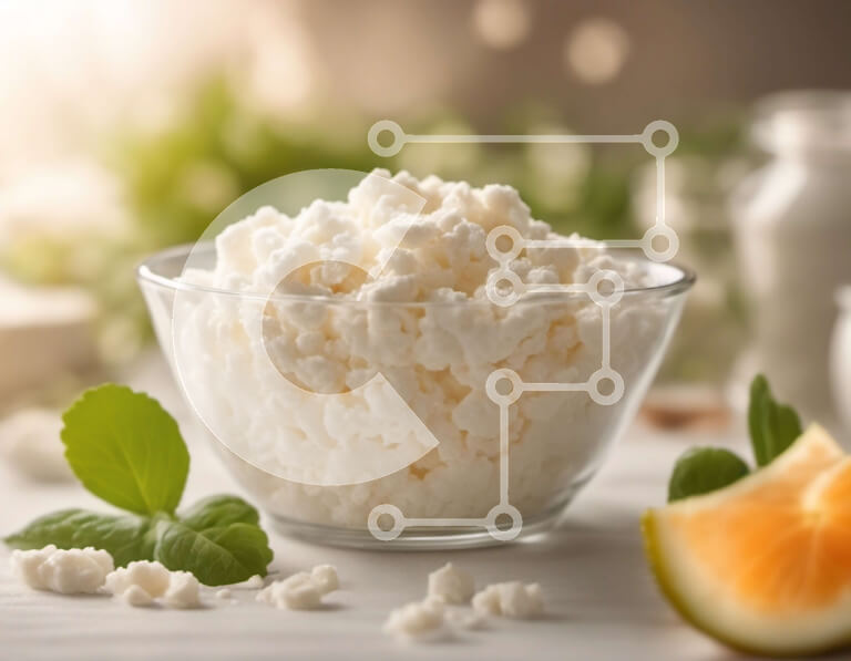 Intra Συλλεκτικό Ξύλινο Παζλ Plywood  4mm - Τυρί μπολ Ricotta με πορτοκάλια και φύλλα μέντας Σε Ξύλινο Κουτί - Διαστάσεις: 10x10 cm – 25 κομμάτια