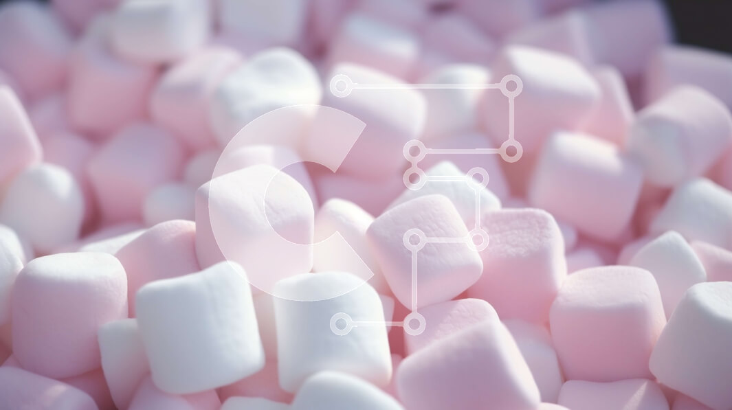 Intra Συλλεκτικό Ξύλινο Παζλ Plywood  4mm - Σωρός από ροζ και άσπρο Marshmallows Σε Ξύλινο Κουτί - Διαστάσεις: 10x10 cm – 25 κομμάτια