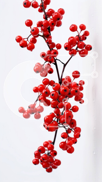 Intra Συλλεκτικό Ξύλινο Παζλ Plywood  4mm - Κλαδί με κόκκινα μούρα Σε Ξύλινο Κουτί - Διαστάσεις: 10x10 cm – 25 κομμάτια