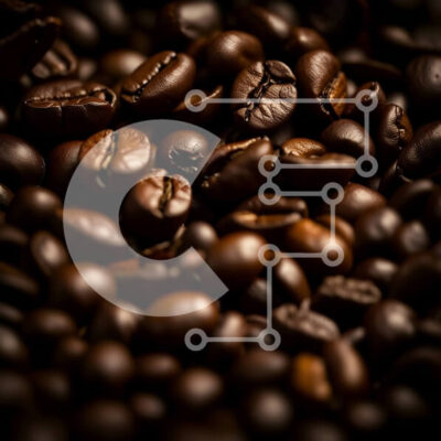 Intra Συλλεκτικό Ξύλινο Παζλ Plywood  4mm - Κοντινό πλάνο με σκούρο καφέ κόκκους καφέ με γυαλιστερή λάμψη Σε Ξύλινο Κουτί - Διαστάσεις: 10x10 cm – 25 κομμάτια - Image 1